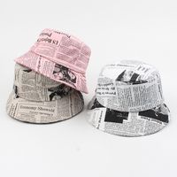 Hat Summer New Korean Printed Letters Newspaper Basin Hat Tide Brand Street Personality Graffiti Fisherman Hat Wholesale Nihaojewelry main image 1