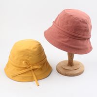 Hat Summer Line Small Edge Basin Hat Literary And Leisure Bowknot Wild Korean Fashion Sun Hat Solid Color Fisherman Hat Wholesale Nihaojewelry main image 1