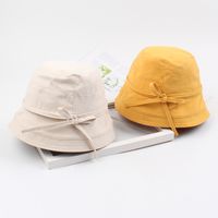 Hat Summer Line Small Edge Basin Hat Literary And Leisure Bowknot Wild Korean Fashion Sun Hat Solid Color Fisherman Hat Wholesale Nihaojewelry main image 3