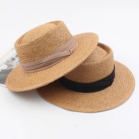 Hat New Summer Wild Sun Hat Fashion Concave Top Seaside Holiday Top Hat Wide Brim Leisure Straw Hat Wholesale Nihaojewelry main image 3
