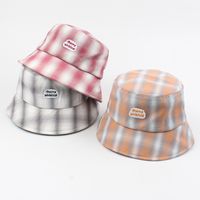 Fisherman Hat Ladies Summer Korean Wild Letter Student Shade Female Hat Fashion Plaid Casual Youth Basin Hat Wholesale Nihaojewelry main image 1