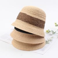 New Hat Summer Travel Wild Bucket Hat Street Color Matching Casual Shade Straw Hat Wholesale Nihaojewelry main image 1