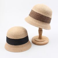 New Hat Summer Travel Wild Bucket Hat Street Color Matching Casual Shade Straw Hat Wholesale Nihaojewelry main image 5