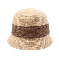 New Hat Summer Travel Wild Bucket Hat Street Color Matching Casual Shade Straw Hat Wholesale Nihaojewelry main image 6