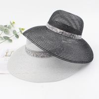 Korean Fashion Small Summer Hat Fragrant Rhinestone Breathable Wild Beach Vacation Hat Foldable Bright Silk Big Along The Fisherman Hat Wholesale Nihaojewelry main image 1