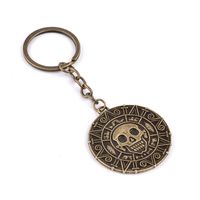 Explosion Keychain Caribbean Pirate Skull Gold Coin Keychain Hot Accessories Wholesale Nihaojewelry sku image 2