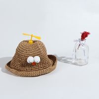 Baby Summer Straw Hat Children's Sun Hat Boy Sunscreen Hat Girl Bamboo Dragonfly Sun Hat Wholesale Nihaojewelry sku image 1