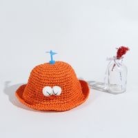 Baby Summer Straw Hat Children's Sun Hat Boy Sunscreen Hat Girl Bamboo Dragonfly Sun Hat Wholesale Nihaojewelry sku image 2
