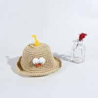 Baby Summer Straw Hat Children's Sun Hat Boy Sunscreen Hat Girl Bamboo Dragonfly Sun Hat Wholesale Nihaojewelry sku image 5