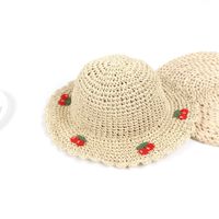Beach Hat Flower Cherry Hat Summer Foldable Parent-child Sunscreen Korean Shade Wild Hat Nihaojewelry Wholesale sku image 3