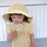 Baby Cap Summer Breathable Children Fisherman Hat Handmade Straw Hat Colorful Hat Straw Adult Sun Hat Tide Wholesale Nihaojewelry sku image 2
