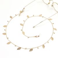 Hot Fashionable Simple Golden Leaves Rhinestone Glasses Chain  Wholesale Nihaojewelry sku image 1