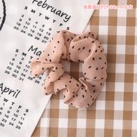 Korean College Style Sub Hair Scrunchies Simple Wild Chiffon Hair Ring Head Rope Check Rubber Band Ring Wholesale Nihaojewelry sku image 1