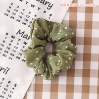 Korean College Style Sub Hair Scrunchies Simple Wild Chiffon Hair Ring Head Rope Check Rubber Band Ring Wholesale Nihaojewelry sku image 3