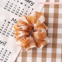 Korean College Style Sub Hair Scrunchies Simple Wild Chiffon Hair Ring Head Rope Check Rubber Band Ring Wholesale Nihaojewelry sku image 6