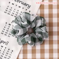Korean College Style Sub Hair Scrunchies Simple Wild Chiffon Hair Ring Head Rope Check Rubber Band Ring Wholesale Nihaojewelry sku image 9