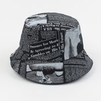 Hat Summer New Korean Printed Letters Newspaper Basin Hat Tide Brand Street Personality Graffiti Fisherman Hat Wholesale Nihaojewelry sku image 1