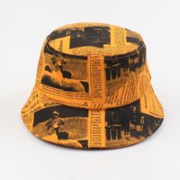 Hat Summer New Korean Printed Letters Newspaper Basin Hat Tide Brand Street Personality Graffiti Fisherman Hat Wholesale Nihaojewelry sku image 5