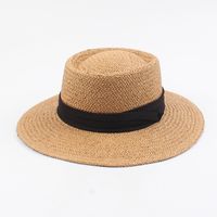 Hat New Summer Wild Sun Hat Fashion Concave Top Seaside Holiday Top Hat Wide Brim Leisure Straw Hat Wholesale Nihaojewelry sku image 1