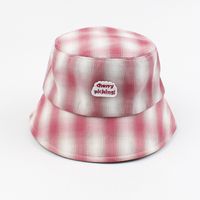 Fisherman Hat Ladies Summer Korean Wild Letter Student Shade Female Hat Fashion Plaid Casual Youth Basin Hat Wholesale Nihaojewelry sku image 4