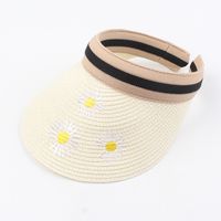 Women's Summer Hat Embroidery Headband Straw Hat Parent-child Children's Wild Holiday Hat Leisure Empty Top Hat Wholesale Nihaojewelry sku image 2