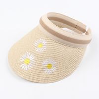 Women's Summer Hat Embroidery Headband Straw Hat Parent-child Children's Wild Holiday Hat Leisure Empty Top Hat Wholesale Nihaojewelry sku image 4