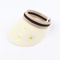 Women's Summer Hat Embroidery Headband Straw Hat Parent-child Children's Wild Holiday Hat Leisure Empty Top Hat Wholesale Nihaojewelry sku image 8