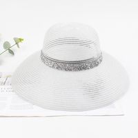 Korean Fashion Small Summer Hat Fragrant Rhinestone Breathable Wild Beach Vacation Hat Foldable Bright Silk Big Along The Fisherman Hat Wholesale Nihaojewelry sku image 2
