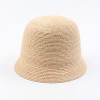 New Hat Summer Travel Wild Bucket Hat Street Color Matching Casual Shade Straw Hat Wholesale Nihaojewelry sku image 1