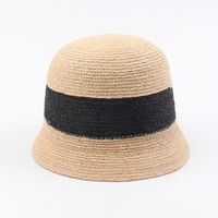 New Hat Summer Travel Wild Bucket Hat Street Color Matching Casual Shade Straw Hat Wholesale Nihaojewelry sku image 2