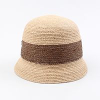 New Hat Summer Travel Wild Bucket Hat Street Color Matching Casual Shade Straw Hat Wholesale Nihaojewelry sku image 3