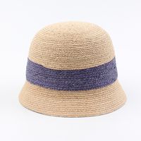 New Hat Summer Travel Wild Bucket Hat Street Color Matching Casual Shade Straw Hat Wholesale Nihaojewelry sku image 4