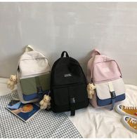 Korean Fashion College Style Color Matching Mortise Lock Girl Bag Simple Campus Student Backpack  Wholesale Nihaojewelry main image 6