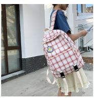 Korean Fashion Daisy Flowers Student Plaid Canvas Shoulder Bag Department Vintage Sense Girl Bag  Wholesale Nihaojewelry main image 5