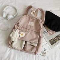 Korean Fashion College Style Vintage Feeling Girl Hit Color School Bag Wild Student Backpack  Wholesale Nihaojewelry main image 5