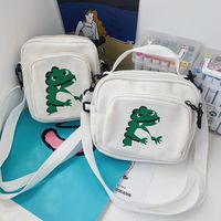 Funny Ugly Cute Dinosaur Canvas Shoulder Bag Vintage Sense Cute Cartoon Color Bear Messenger Bag  Wholesale Nihaojewelry main image 6