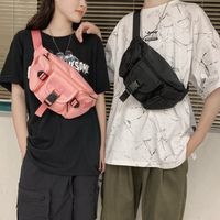 Korean Harajuku Style Couple Solid Color Multi-pocket Tool Messenger Bag Street Shot Tide Brand Functional Shoulder Bag  Wholesale Nihaojewelry main image 1