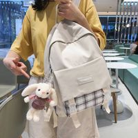 Schoolbag Korean Fashion Harajuku Cute Girl Student Small Fresh Contrast Color Plaid Backpack  Wholesale Nihaojewelry main image 3