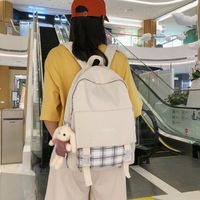 Schoolbag Korean Fashion Harajuku Cute Girl Student Small Fresh Contrast Color Plaid Backpack  Wholesale Nihaojewelry main image 5