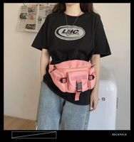 Korean Harajuku Style Couple Solid Color Multi-pocket Tool Messenger Bag Street Shot Tide Brand Functional Shoulder Bag  Wholesale Nihaojewelry sku image 2