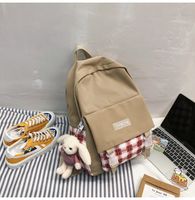 Schoolbag Korean Fashion Harajuku Cute Girl Student Small Fresh Contrast Color Plaid Backpack  Wholesale Nihaojewelry sku image 1