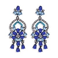 Fashion Water Drop Flowers Exaggerated Earrings Nihaojewelry Wholesale Diamond Earrings main image 1