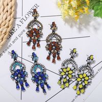 Fashion Water Drop Flowers Exaggerated Earrings Nihaojewelry Wholesale Diamond Earrings main image 6