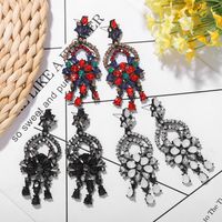 Fashion Water Drop Flowers Exaggerated Earrings Nihaojewelry Wholesale Diamond Earrings main image 5