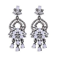 Fashion Water Drop Flowers Exaggerated Earrings Nihaojewelry Wholesale Diamond Earrings main image 3