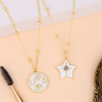Exaggerated Necklace Yiwu Nihaojewelry Wholesale Fashion Round Five-pointed Star Necklace Necklace Starry Diamond Necklace main image 6