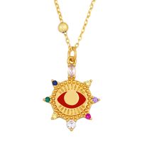 Fashion Round Diamond Pendant Necklace Yiwu Nihaojewelry Wholesale Devil&#39;s Eye Necklace main image 4
