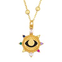 Fashion Round Diamond Pendant Necklace Yiwu Nihaojewelry Wholesale Devil&#39;s Eye Necklace main image 5