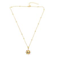 Fashion Round Diamond Pendant Necklace Yiwu Nihaojewelry Wholesale Devil&#39;s Eye Necklace main image 6