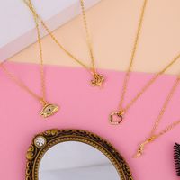 Love Heart Peach Heart Necklace Han Wei Inlaid Color Zircon Lightning Necklace New Accessories main image 6